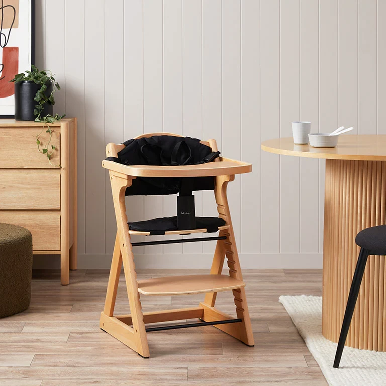 Mocka high chair in a kitchen setting