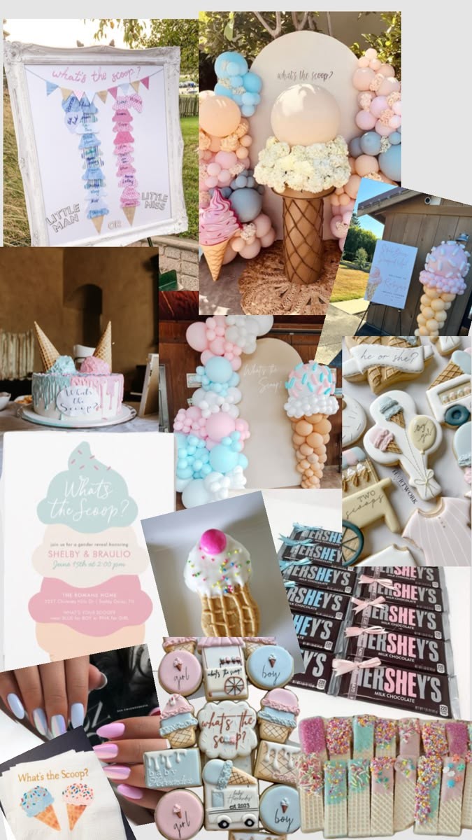 Baby Gender Reveal ice cream theme