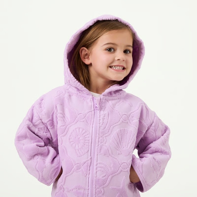 The adairs hooded beach towel for kids in lilac
