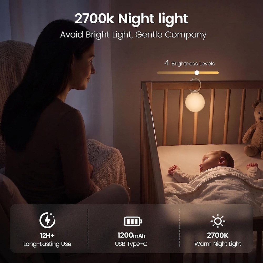 the night light capabilities of the glocusent white noise machine