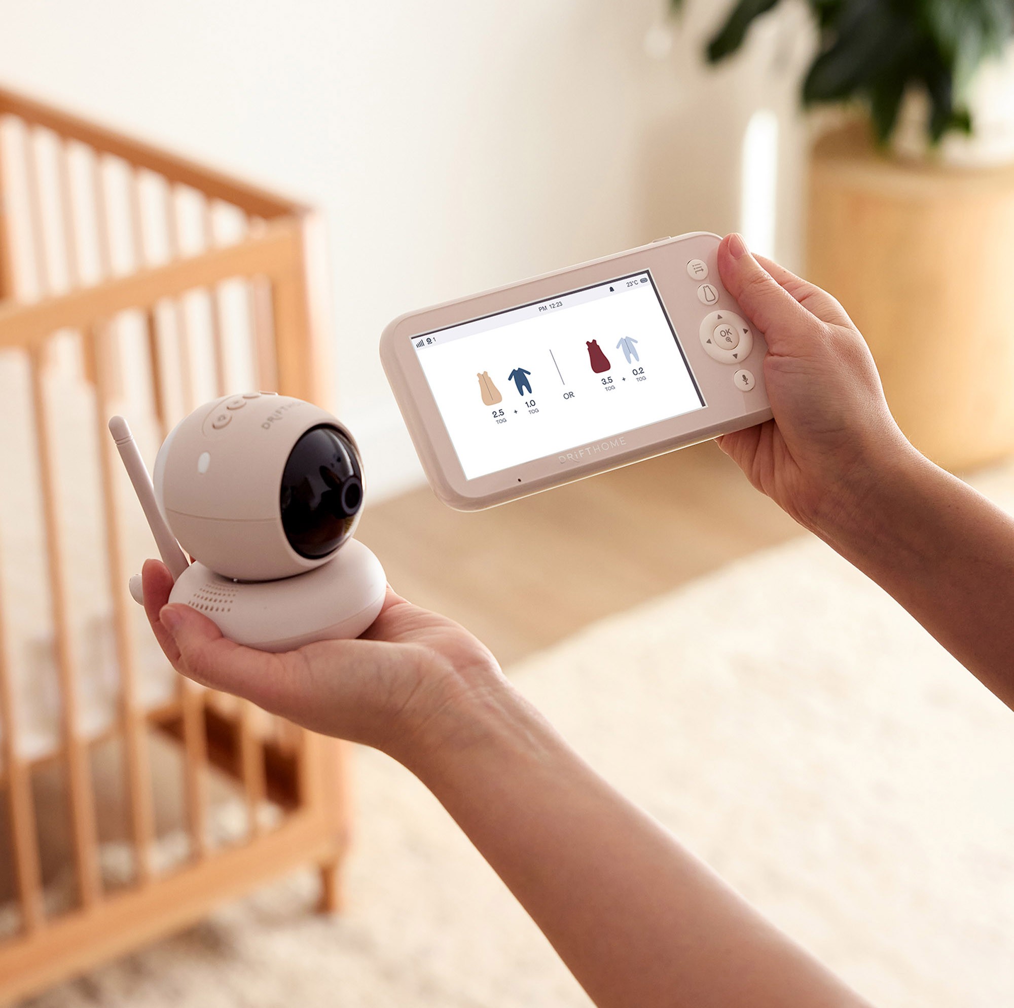 Ergopouch handheld baby monitor and camera shown up close – top choice for best baby monitor Australia.