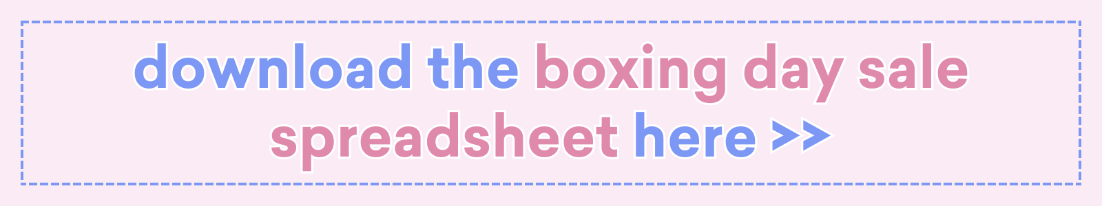 Boxing Day Sale Spreadsheet