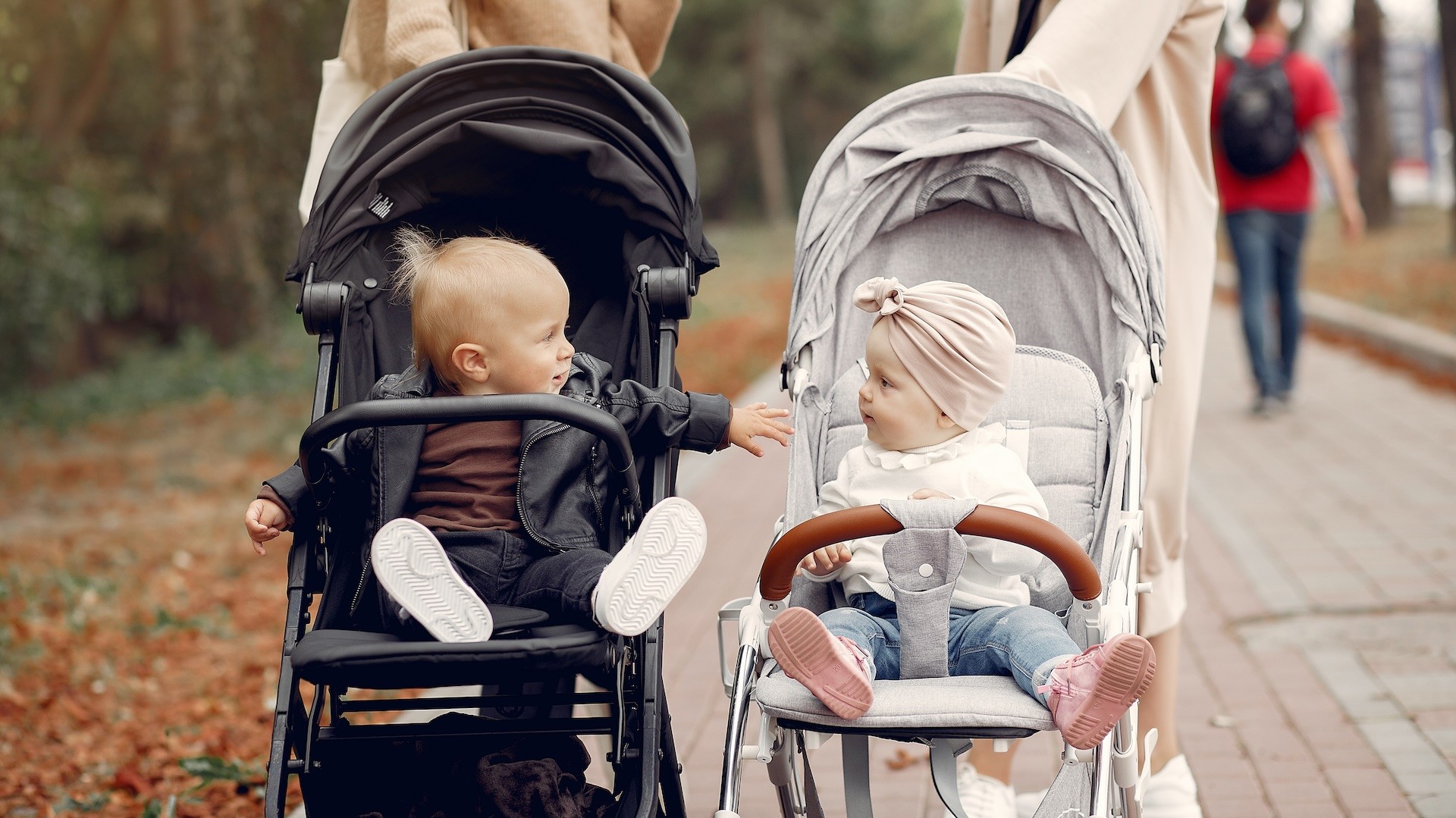 two babies in prams