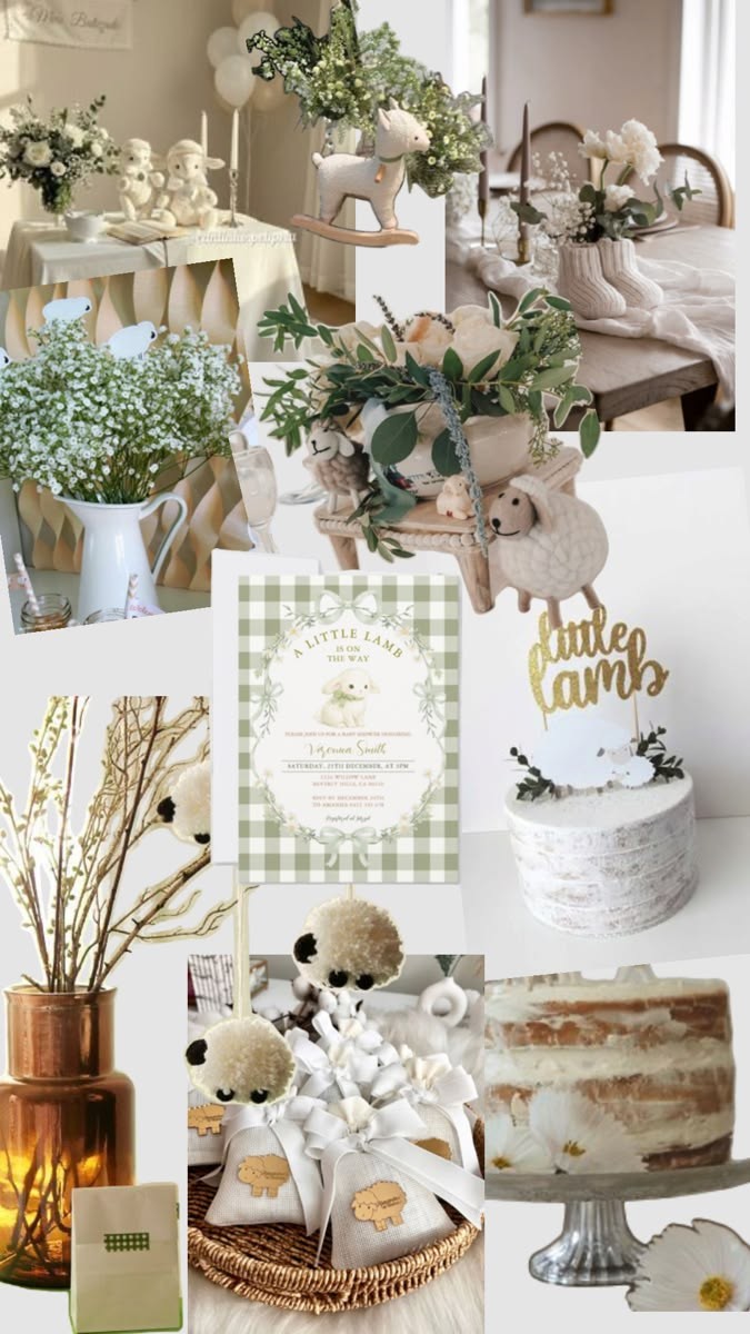 A lamb themed baby shower