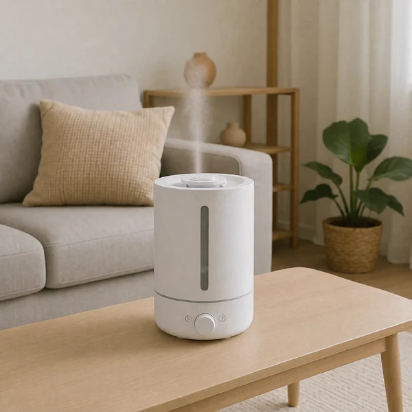 Medescan baby humidifier in a lounge room