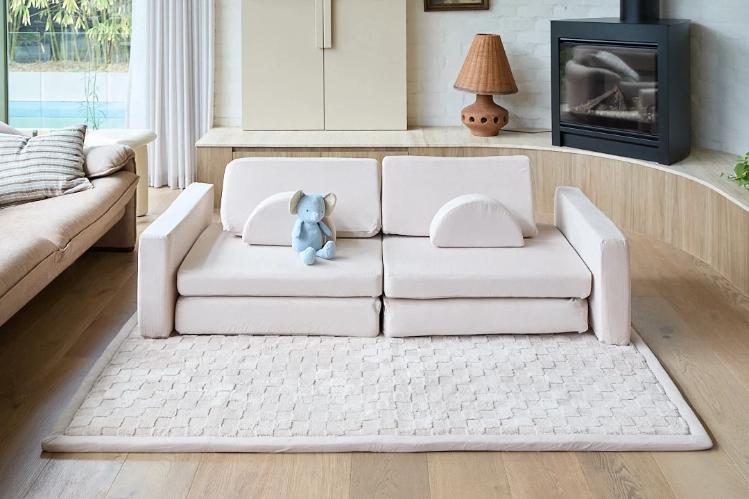 the cloud 9 play couch shown in a beige lounge room