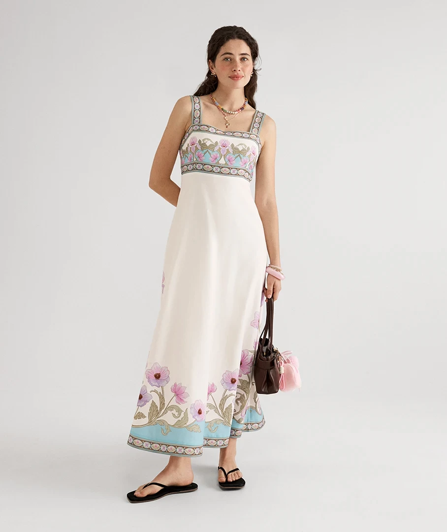 A floral maxi dress for a baby shower