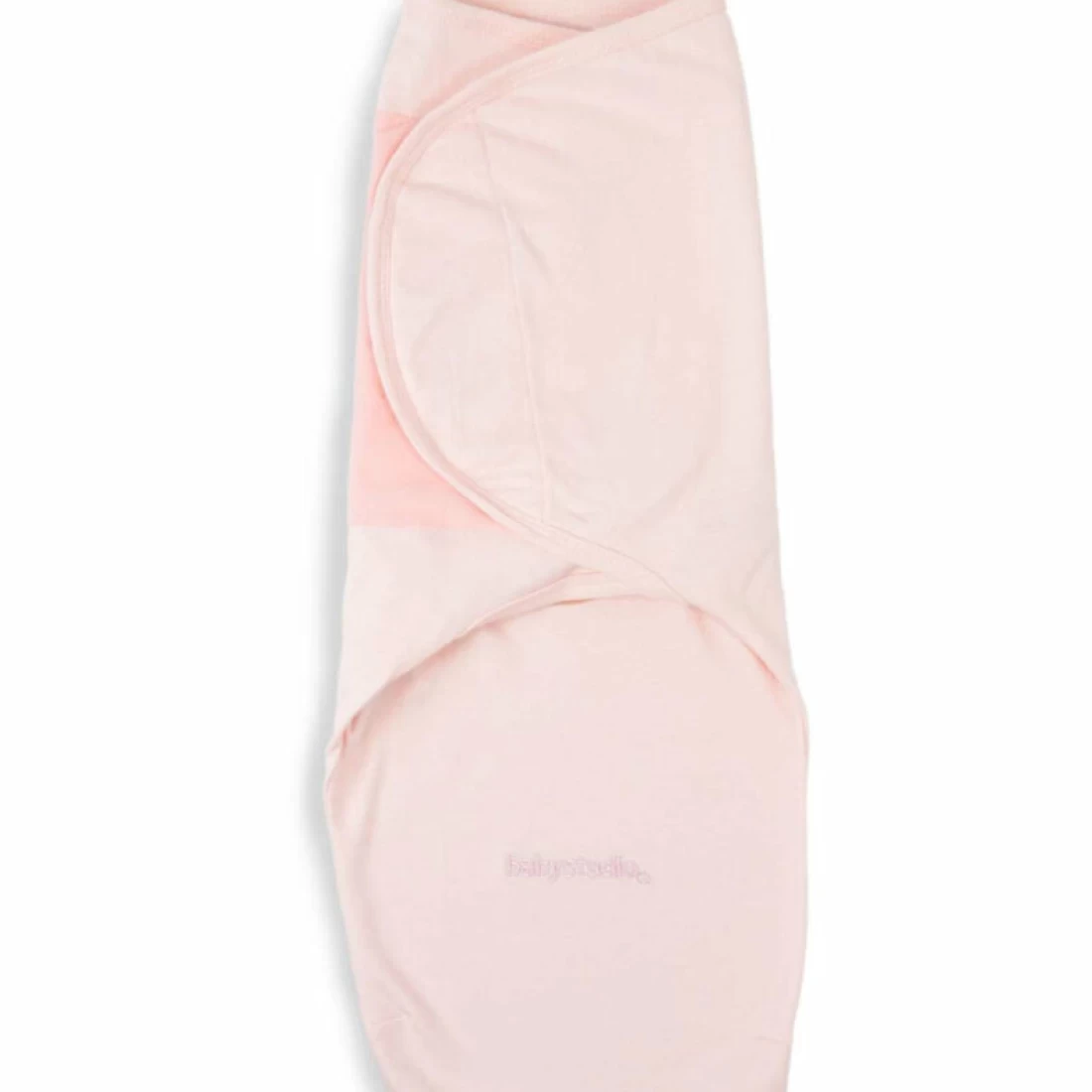Close-up of pink best baby swaddle on white background, showcasing gentle, cozy, and premium material.