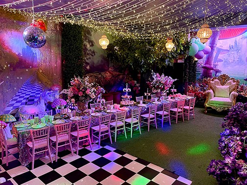 Fun colourful purple birthday party best kids party ideas arranged at the venue