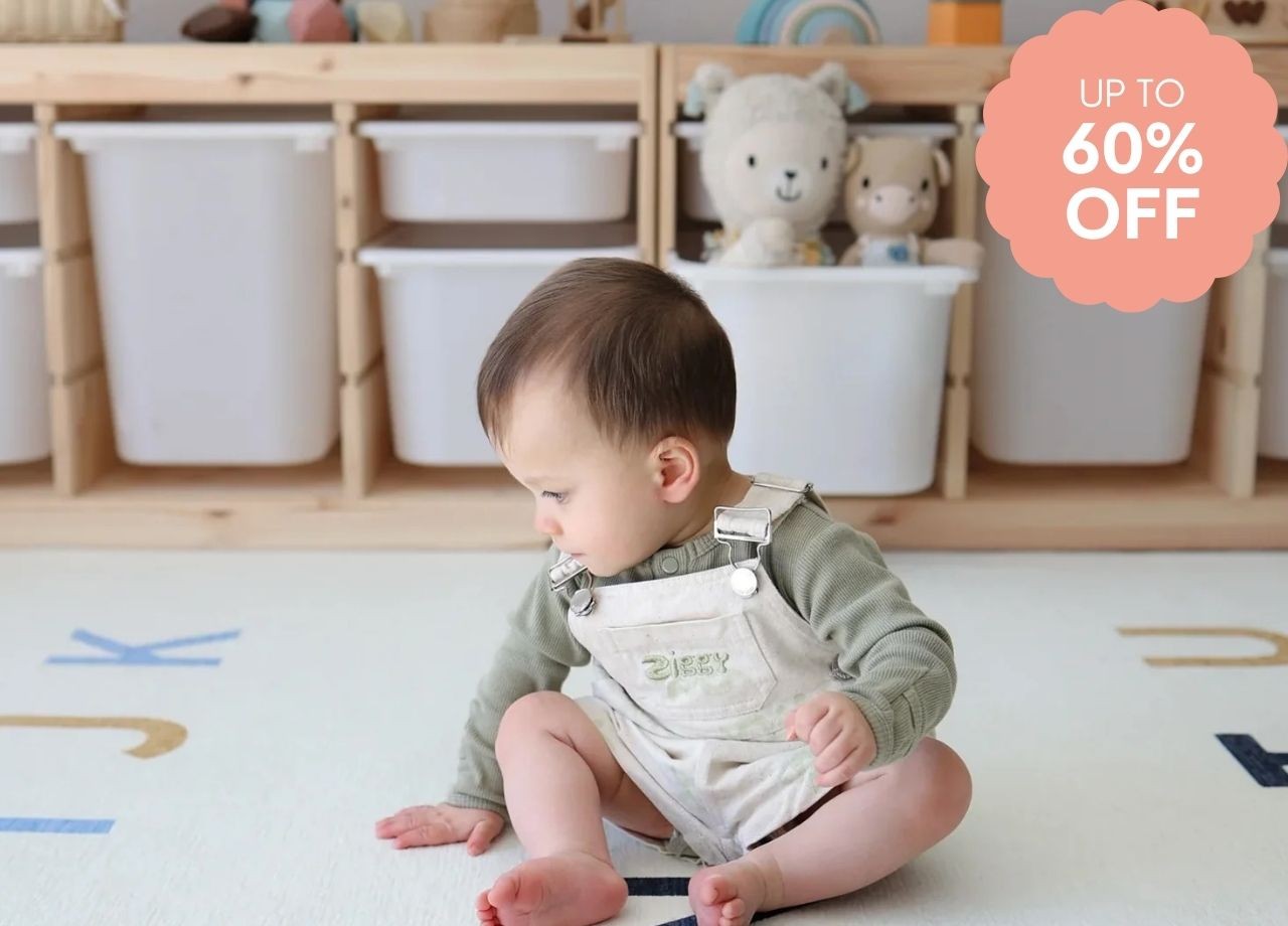 A baby on a Double rug