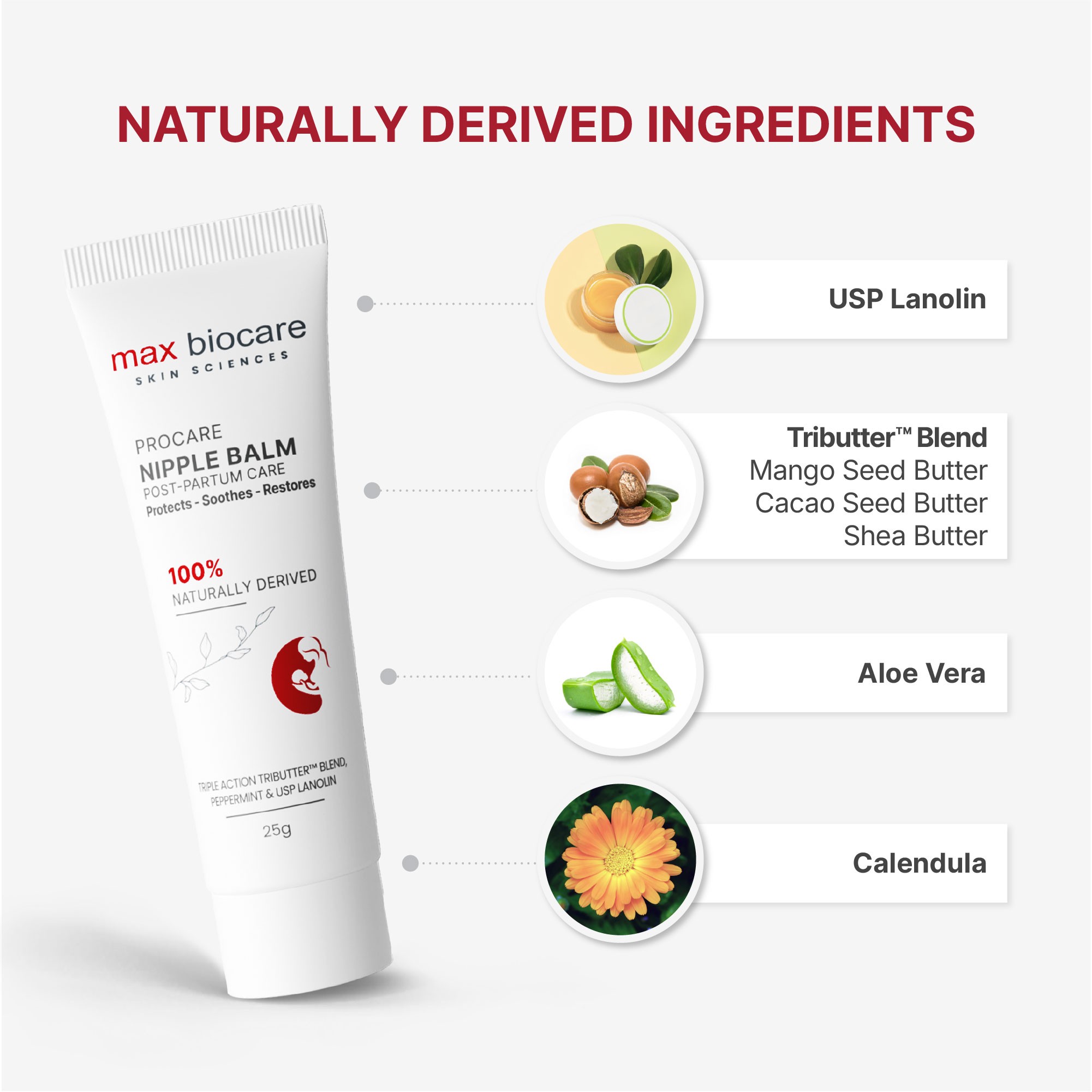 Breastfeeding nipple cream by Max Biocare Procare – made with gentle, naturally derived ingredients.