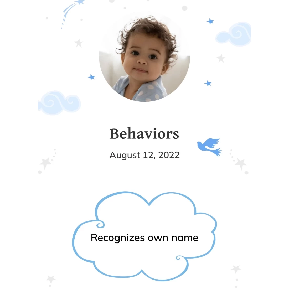 Cute infant photo used in the best pregnancy and baby app to log milestones and health updates