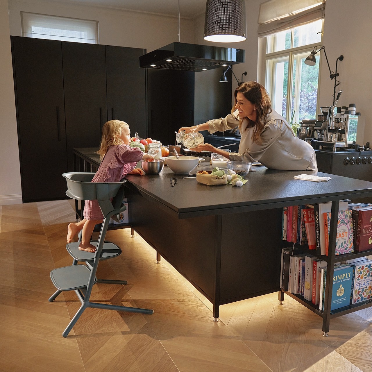 The cybex lemo high chair converted into a toddler tower