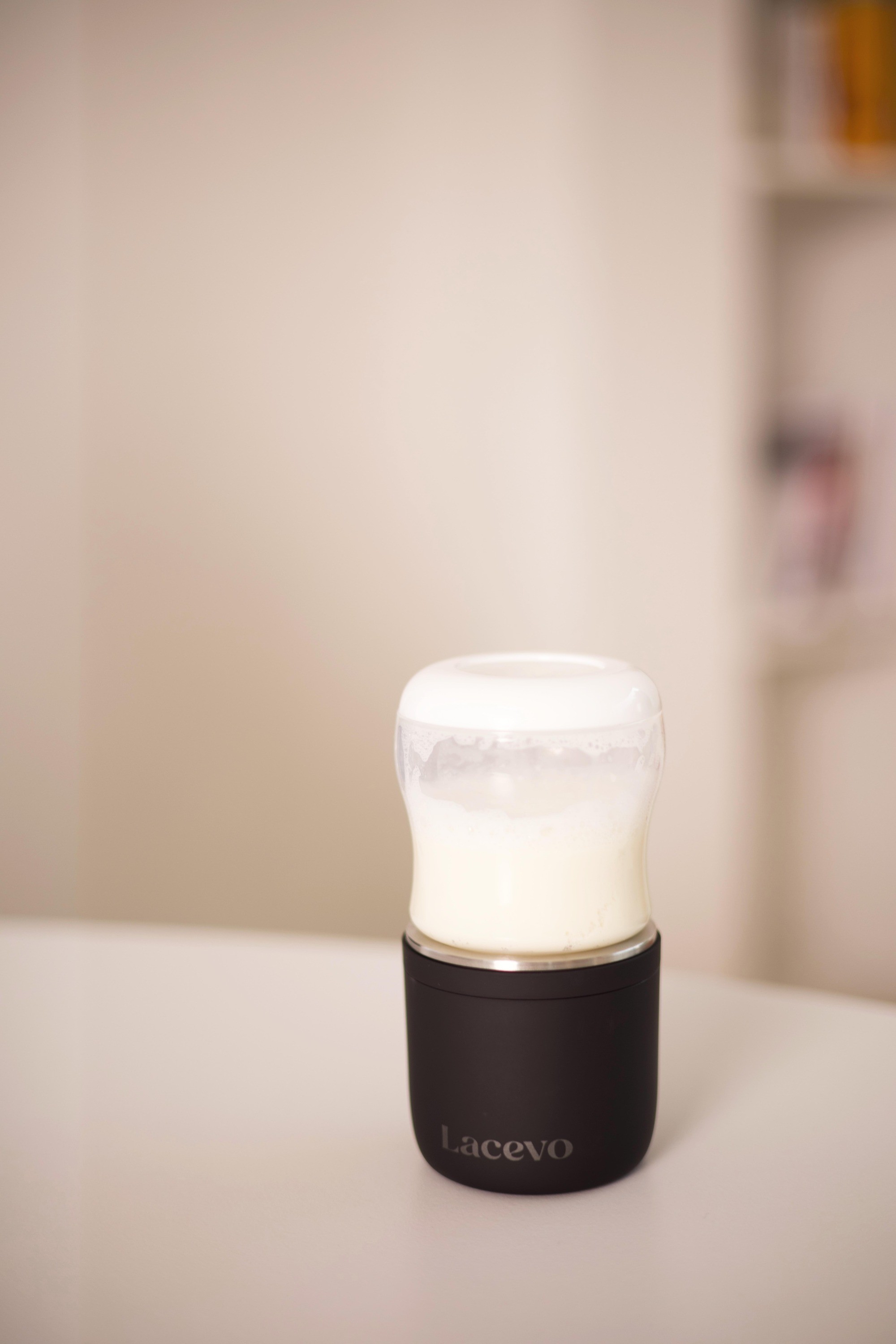 Lacevo bottle warmer close-up highlighting compact size and design