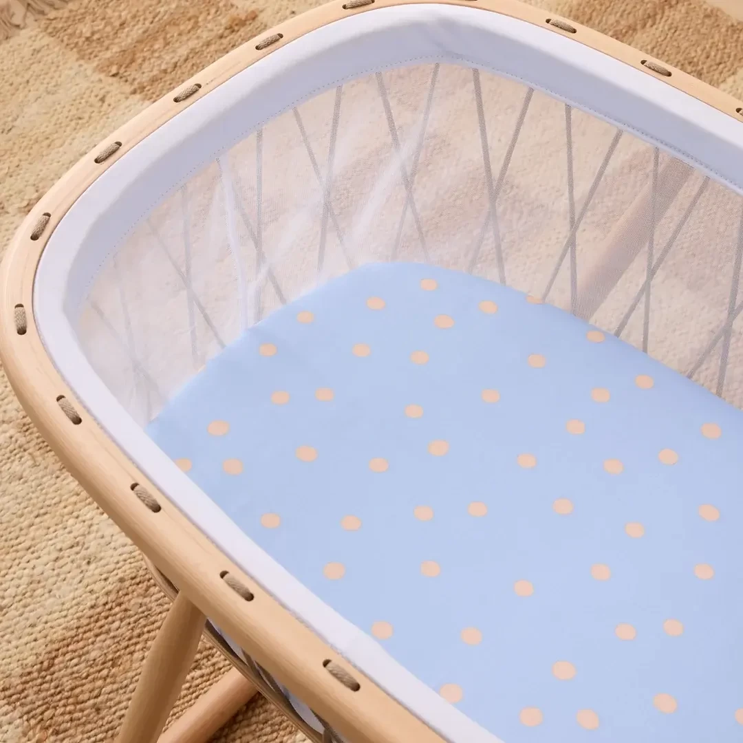 the sheet society fitted bassinet sheet in remi spot
