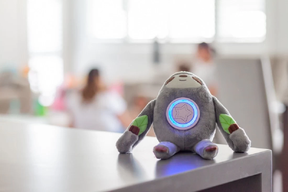 Close-up of Santi the Sloth best night light showing details and design
