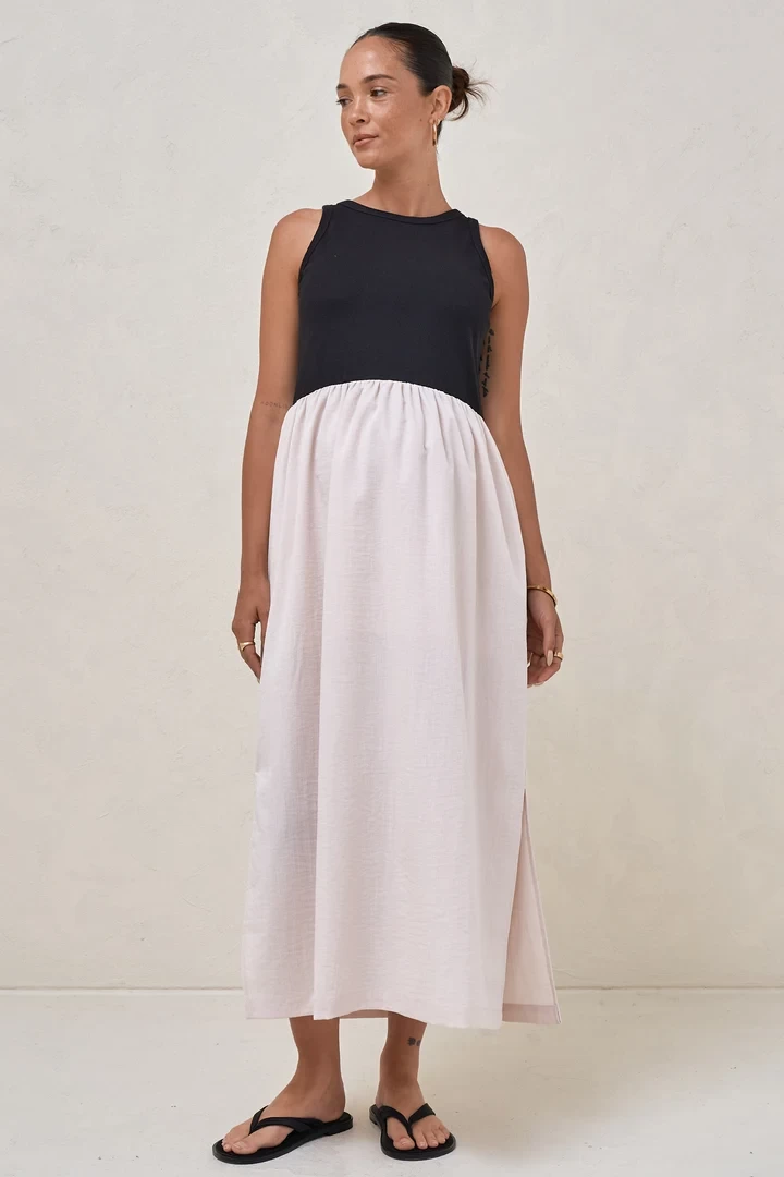 A black and white dress for a baby shower