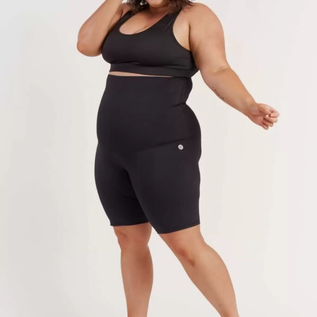 High Waist Postpartum Recovery Shorts in Black by Queen Bee