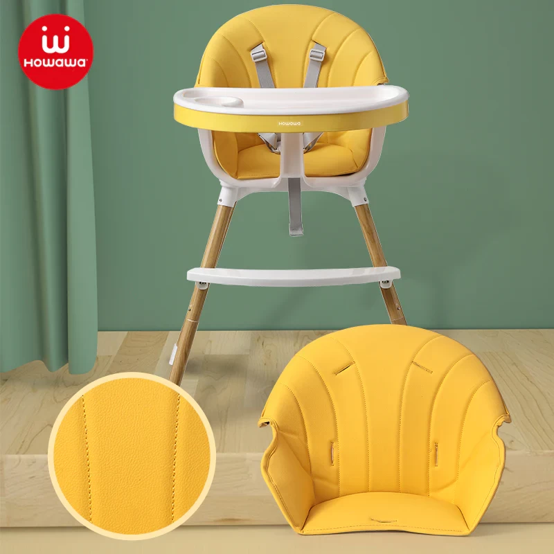 Yellow Howawa Baby best highchair close-up showcasing comfortable seating and durable design