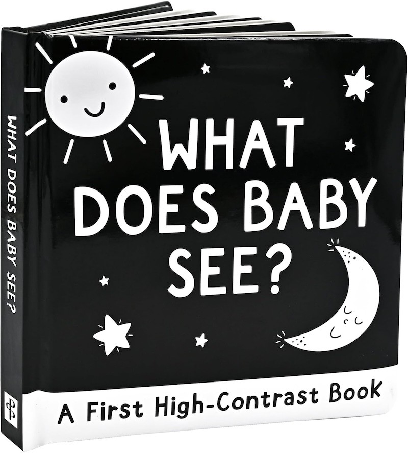 a black and white contrast book for a baby's first christmas gift