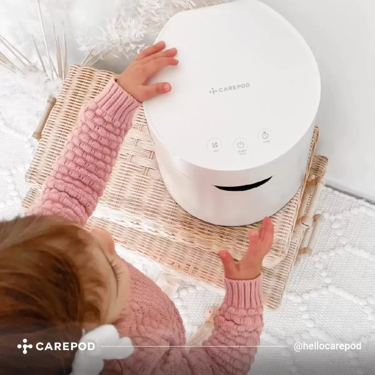 A child with the carepod baby humidifier