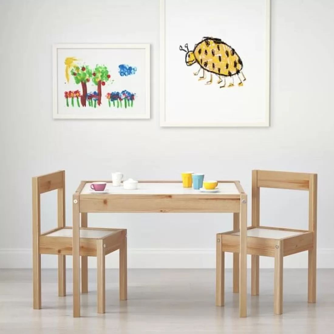 Ikea Latt Childrens Table With 2 Chairs Whitepine