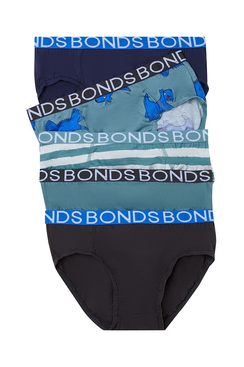 Five colourful varieties of children’s briefs designed for toilet training, part of the best toilet training essentials.