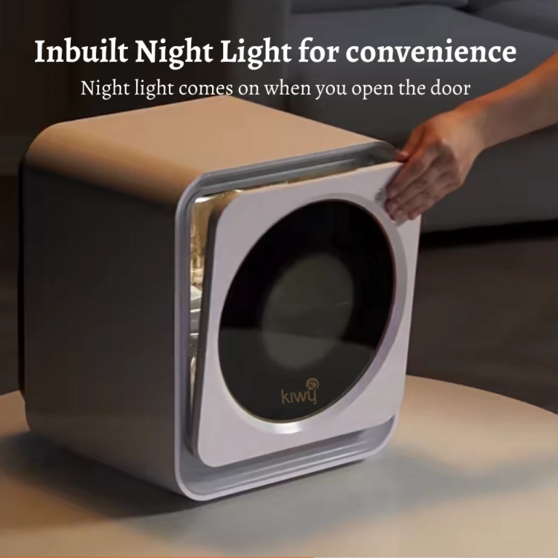 Omababy Kiwy Cube Baby UV best bottle steriliser dryer with inbuilt night light on a table – ideal for late-night feeds in Australian homes