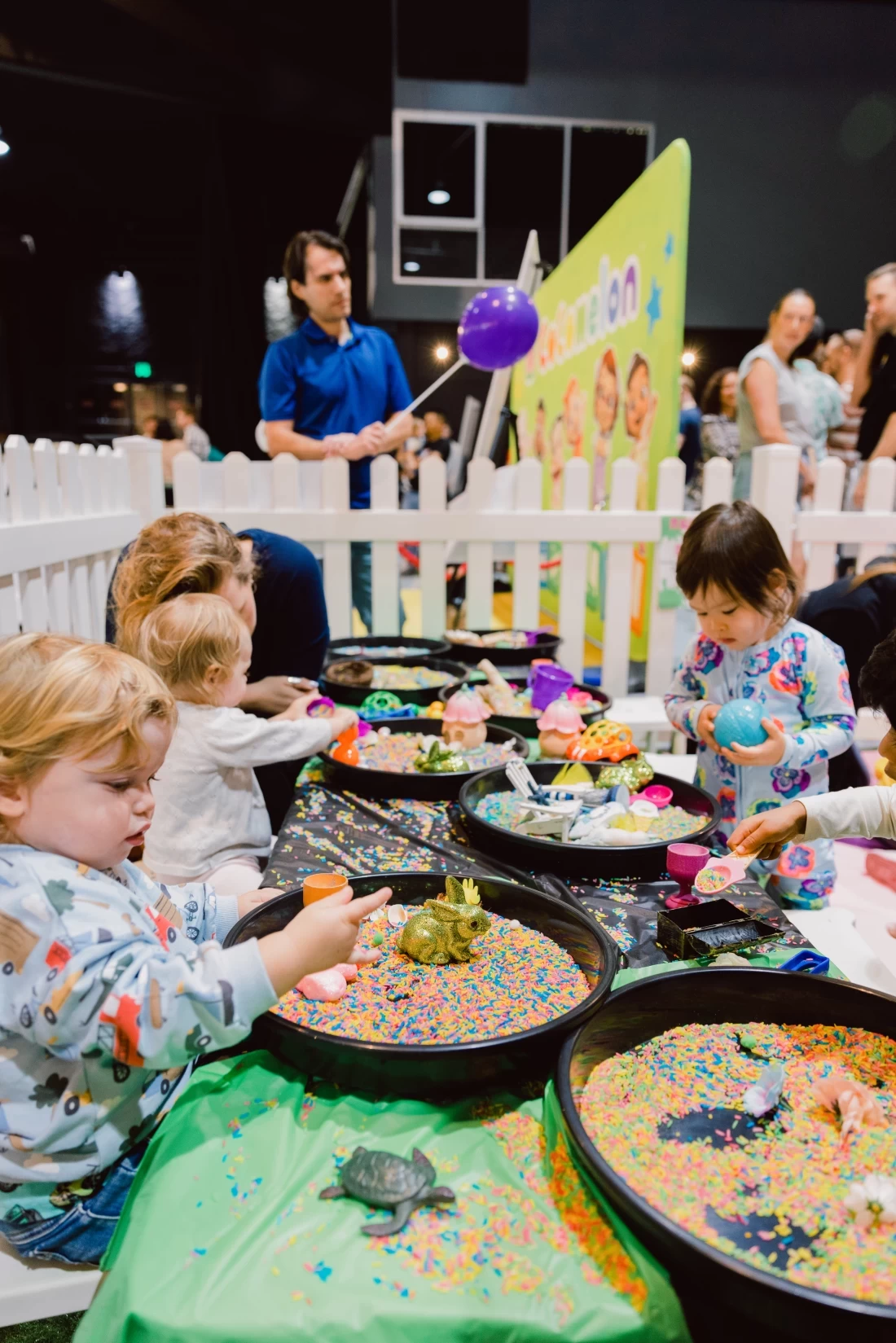 Children playing at the dedicated kids’ entertainment area during the Baby Expo in Sydney.