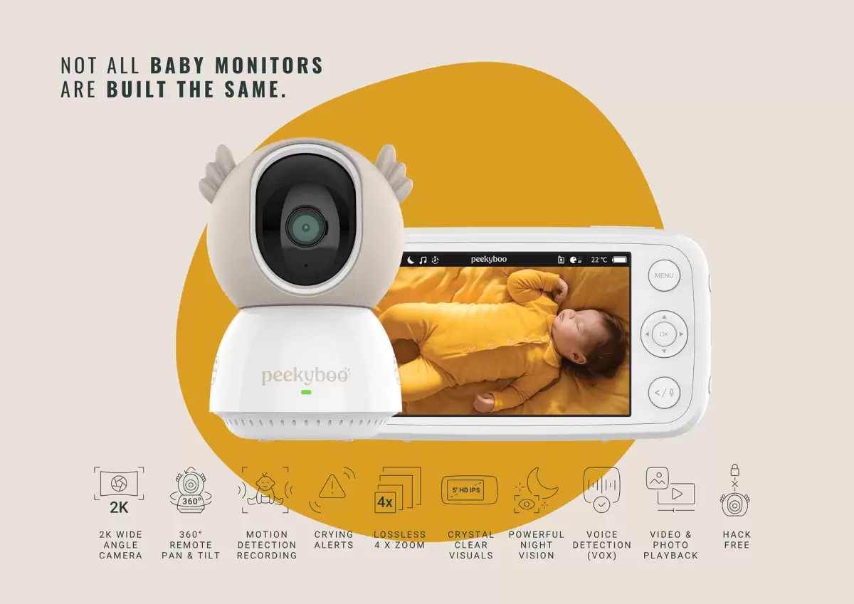 Peekyboo Baby Monitor Camera – the best baby monitor with motion detection, two-way audio, and mobile connectivity