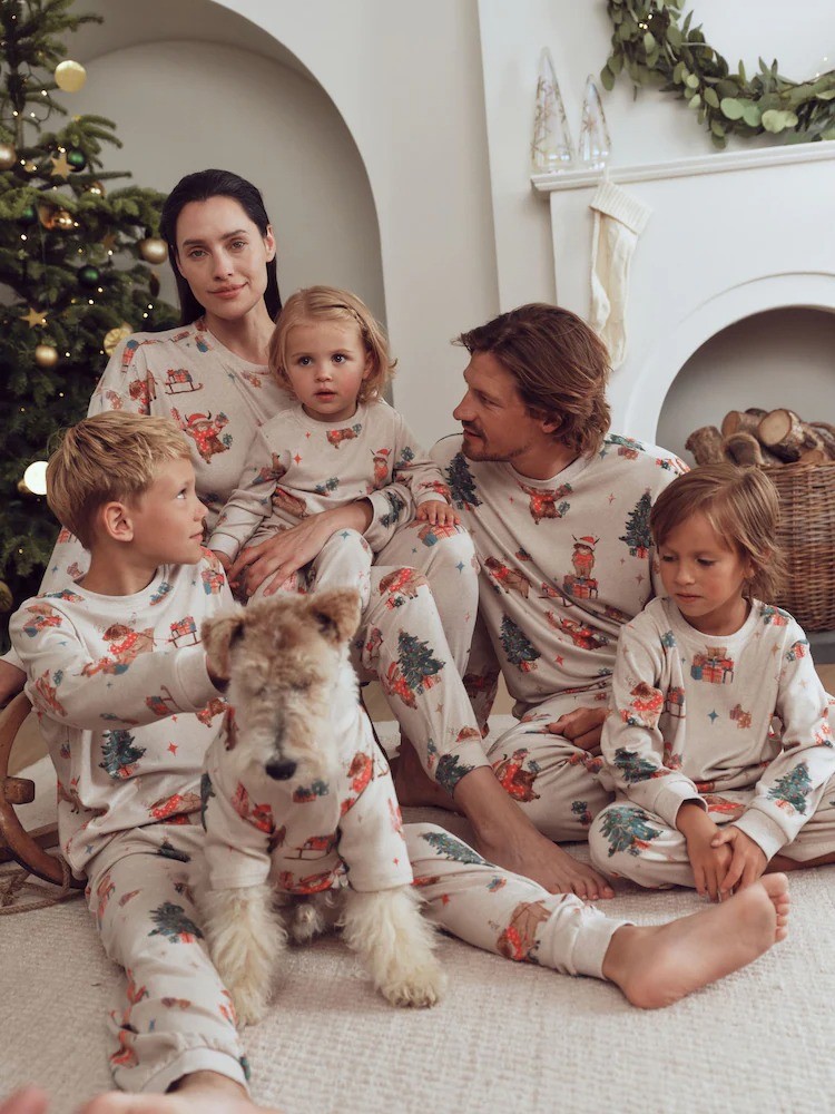 a family in the next australia christmas pyjamas