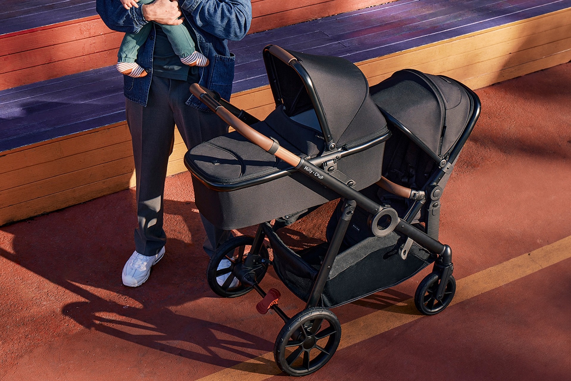 The Milly + Coup Leo double pram