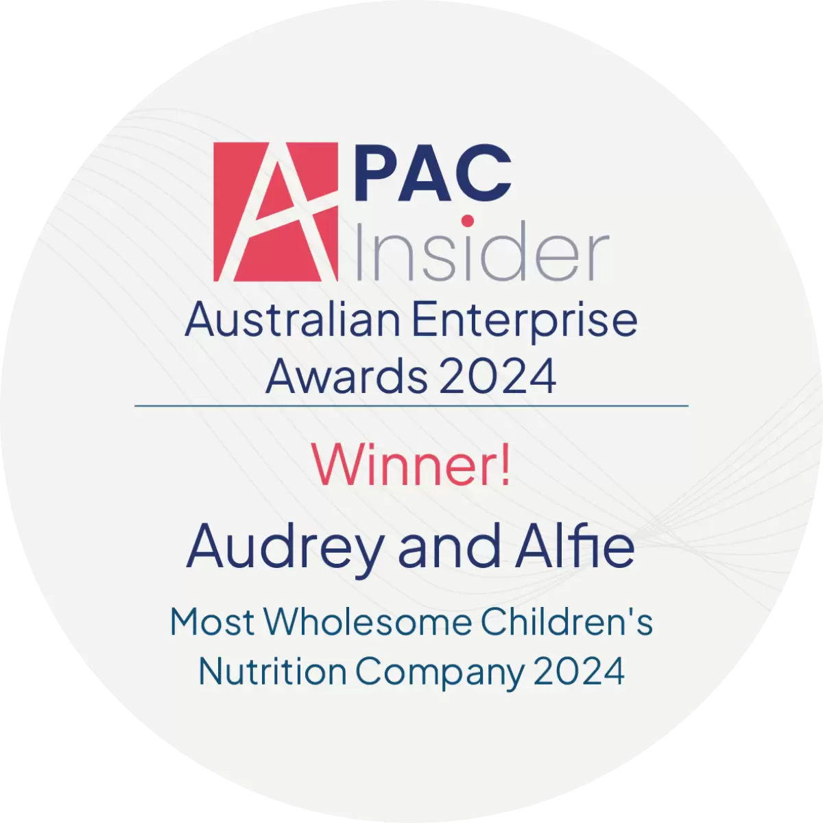 Feb24178 Audrey And Alfie 2024 Apac Australian Enterprise Awards Winners Badge 2