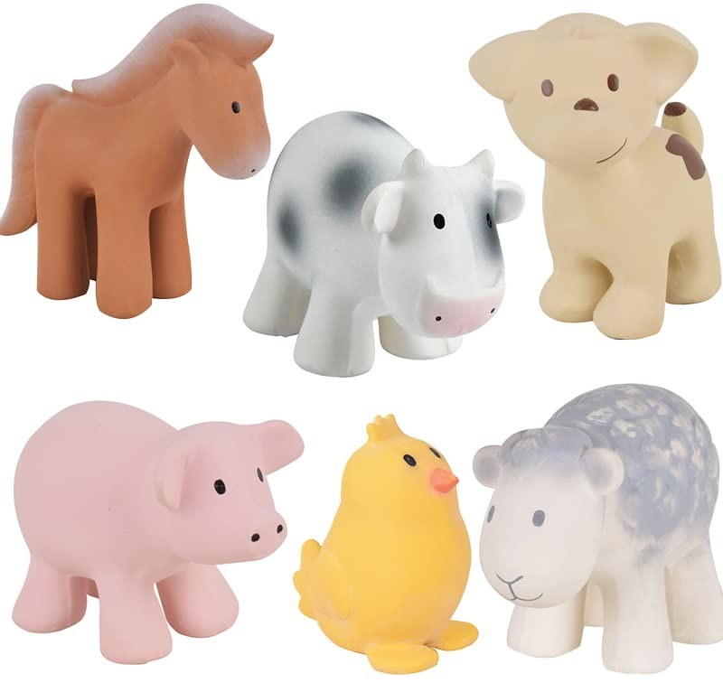 tikiri rubber animal bath toy set