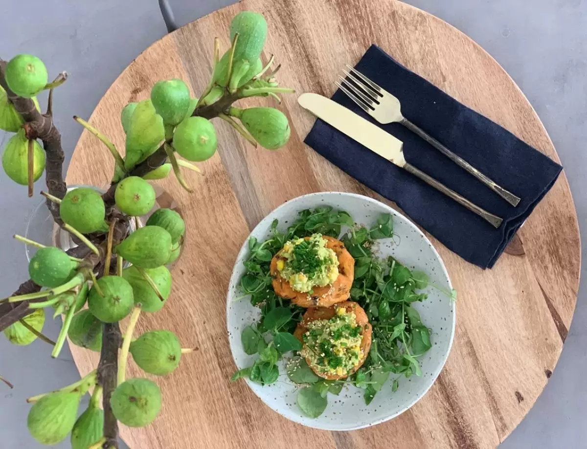 Elle Halliwells Toddler Liscious Organic Sweet Potato Cakes With Guacamole Recipe