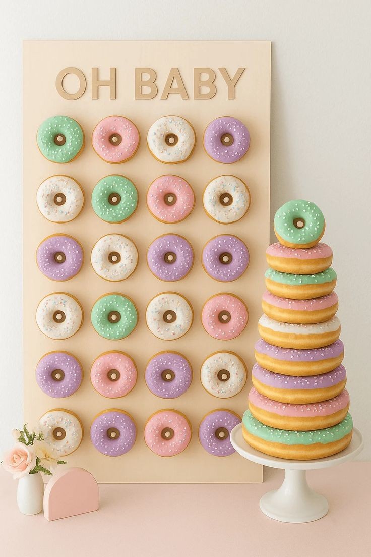 donut wall for gender reveal party