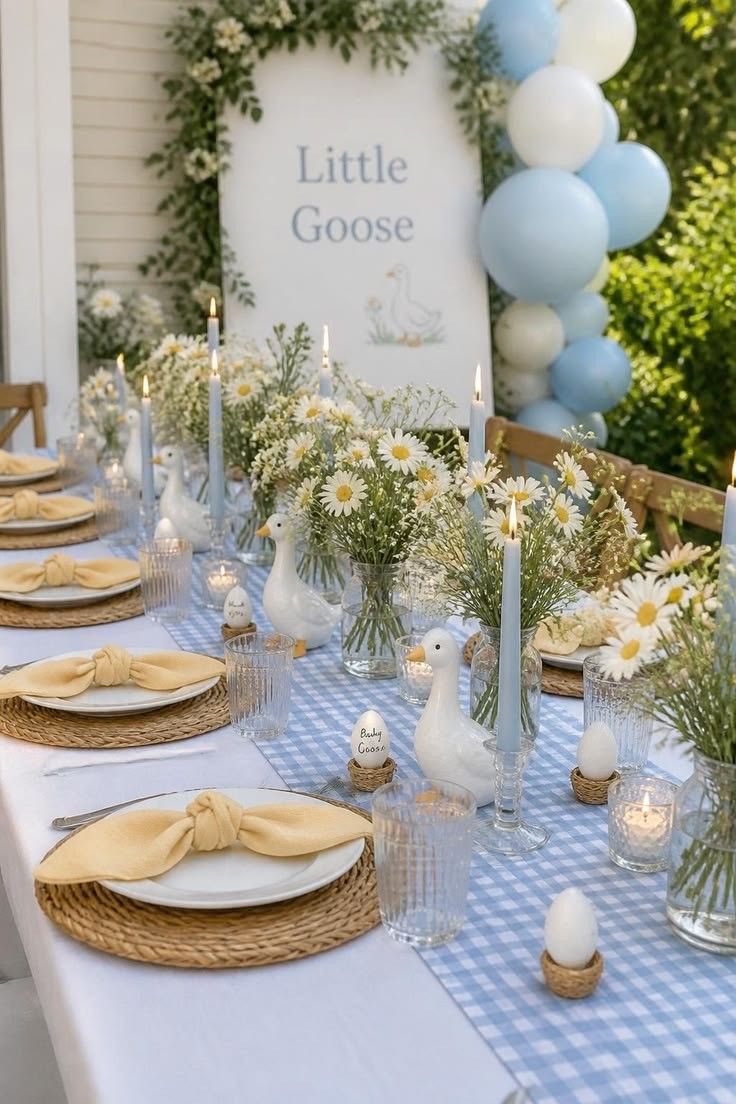 gingham baby shower theme
