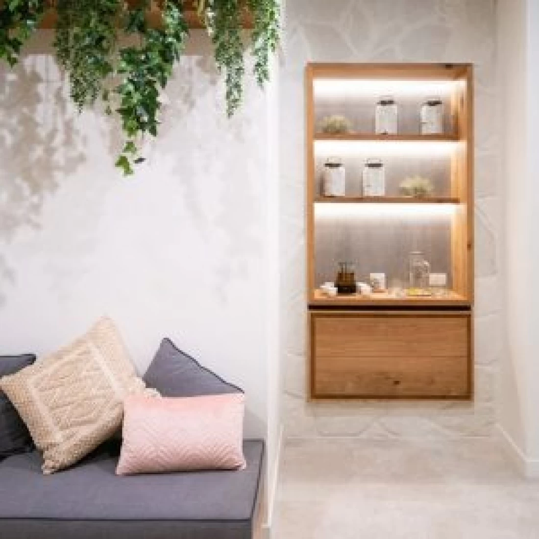 Inside the spa offering the Best Pregnancy Massage with a calm and soothing atmosphere.