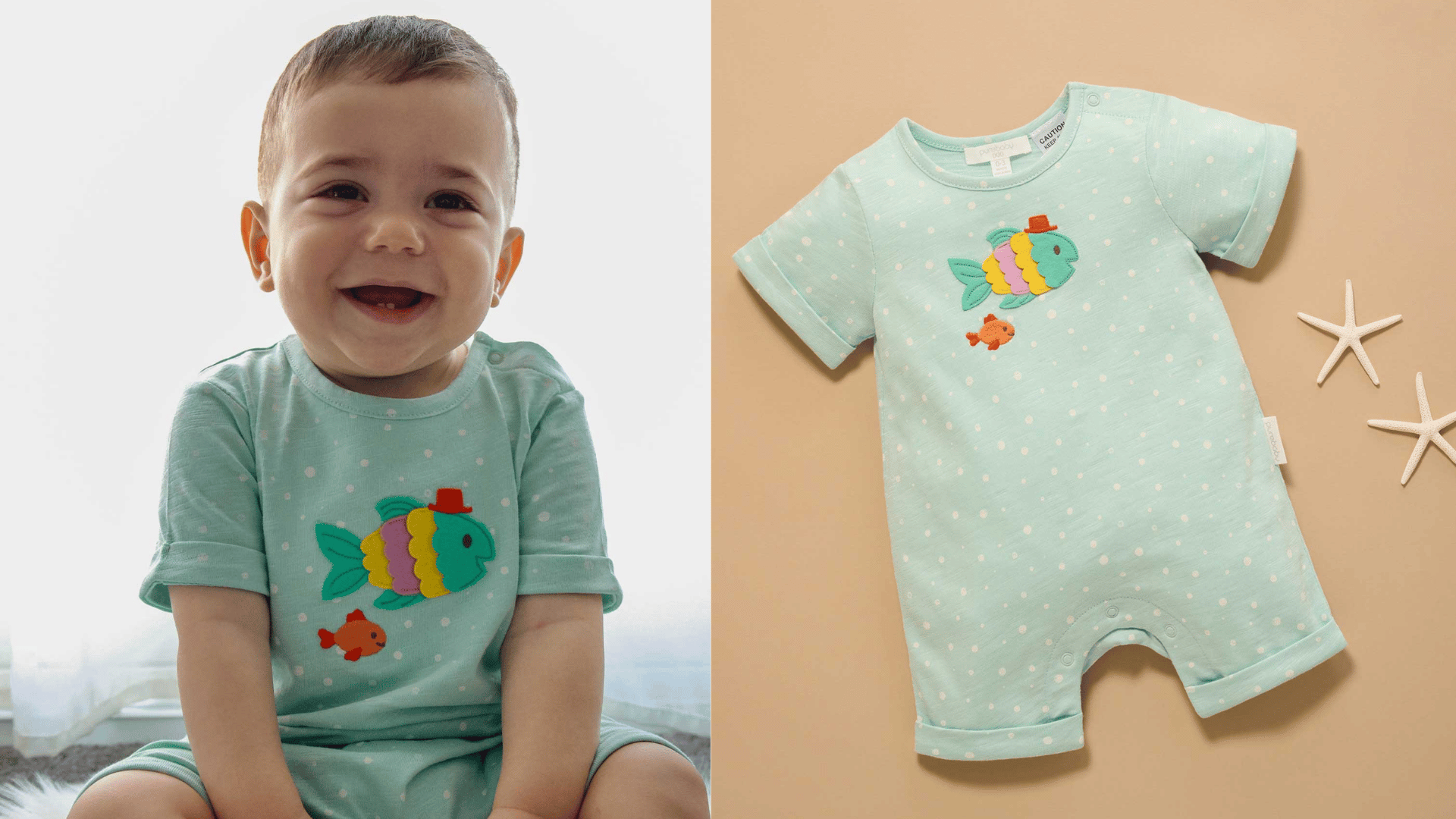 Purebaby Fancy Fish Growsuit